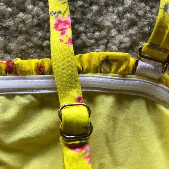 Banana Moon Yellow floral bandeau top SZ 44 - Picture 4 of 8